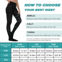 Sheer Compression Pantyhose Stockings Therapeutic Support 30-40mmHg