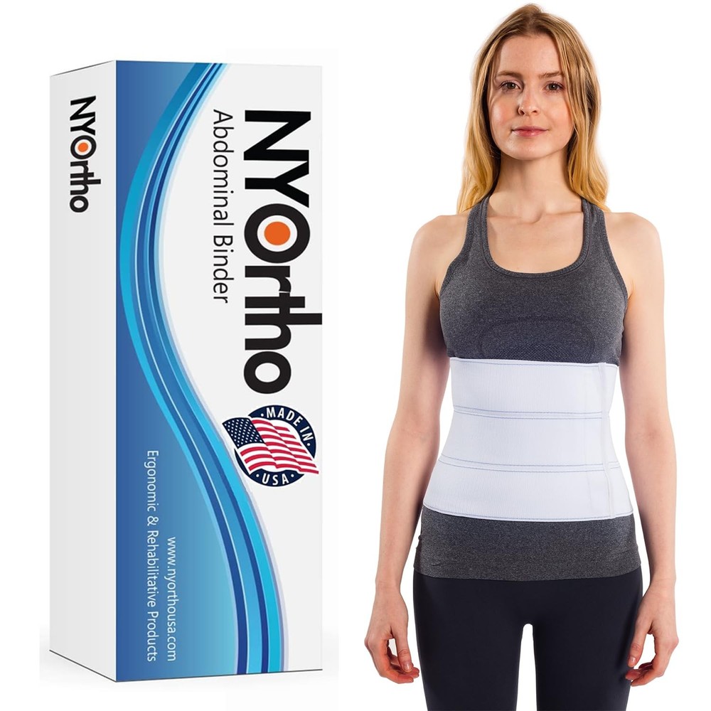 Abdominal Binder 12″ 4-Panel Compression Belt for Hernia, Back Pain, Recovery