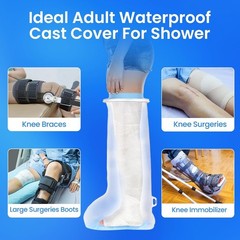 Upgraded Extra Long Leg Cast Cover – Perfect for Showering with Safety Features