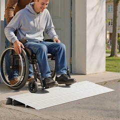 Door Threshold Ramp 2 inch Rise Aluminum Alloy Threshold Ramp Rated 800