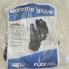 Flex Aid Arthritis Glove Microwavable Heat Therapy Adjustable Reusable Black