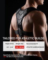Gymgoer‘S Back Posture Corrector for Men with Reinforced Support Plate. High-Ten