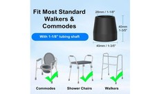 1-1/8″ Walker Tips 4 Pack Replacement Rubber Feet Non-Slip Mobility Aids