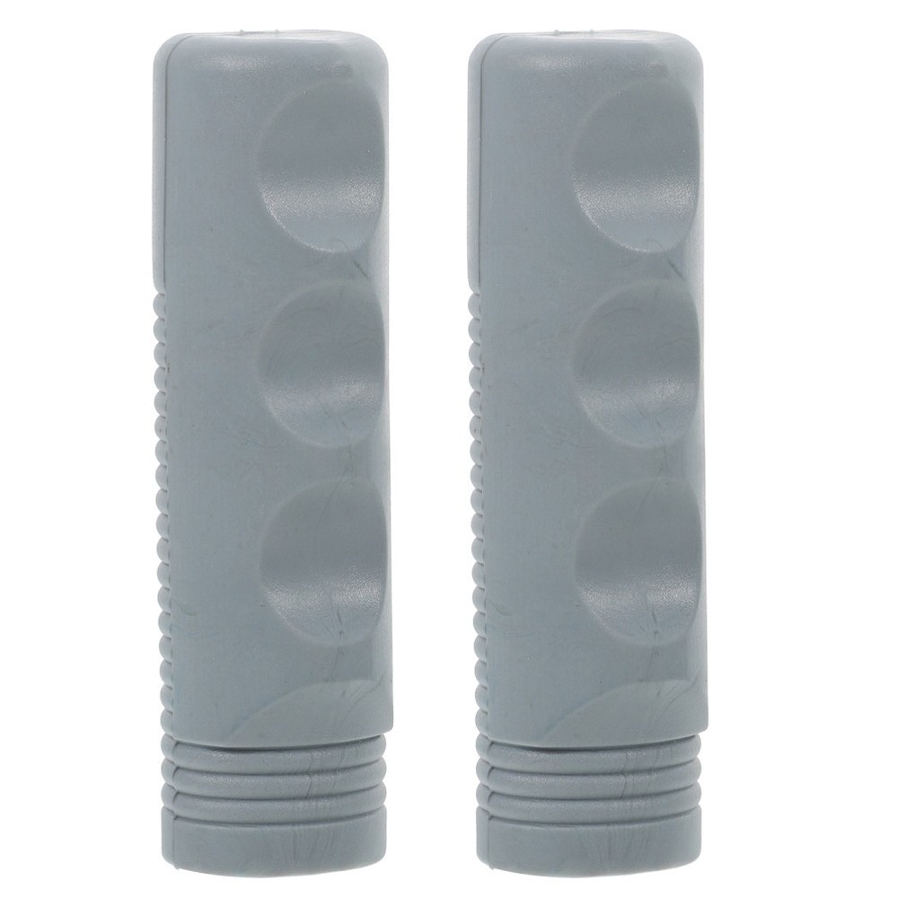 2Pcs Reusable PVC Wheelchair Handlebar Grips for Transport Chairs Grey