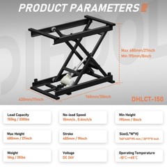 Electric Lifting Platform 330LBS Load height 8 to 27 inch, Smart controller