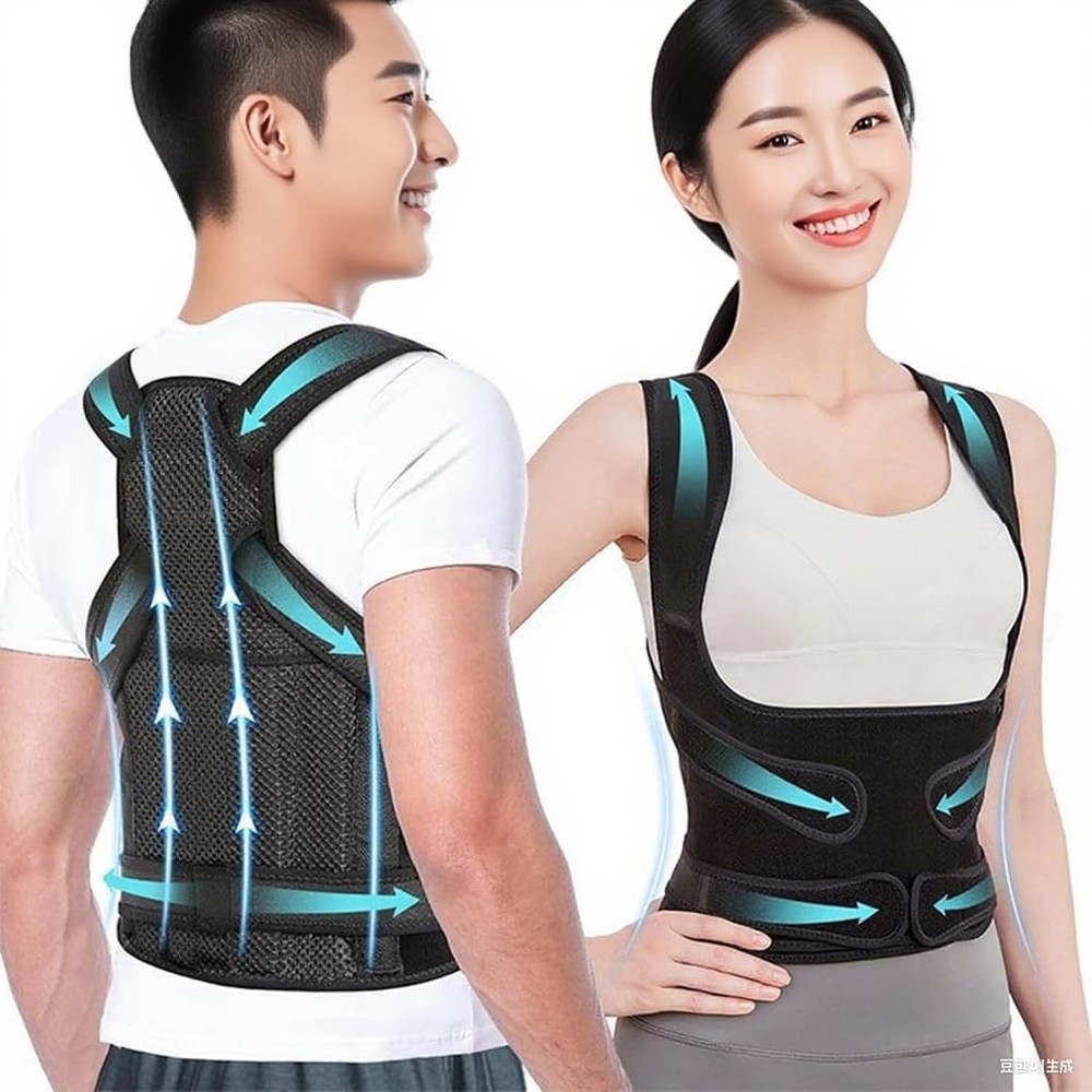 LAOGUATON Posture Corrector Back Support Brace, Adjustable Shoulder L, BLACK