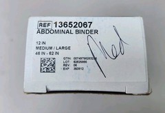 NIB DeRoyal Abdominal Binder 13652067 Med/Lg 12” 46-62″ Hook & Loop Closure