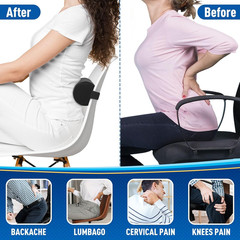 Lumbar Roll Support Pillow for Office Chair, Car, Gaming Chair, Memory Foam Back