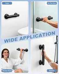 Shower Grab Bar 10″ Showers Suction Bar Handle Bathroom Safety Lock Grip Handle