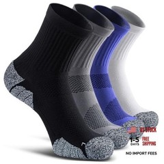 Cushioned Compression Sport Large 4-pairs (Black2,grey2,royal Blue2,white2)
