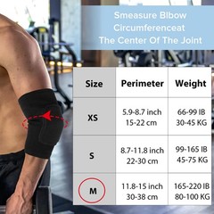 Compression Elbow Pads Arm Brace Support Fitness Volleyball Medium Black 1 PCS