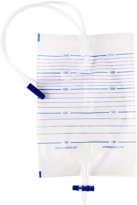 Irtme 20 Pack Urinary Drainage Bag, Urinary Bags with Anti-Reflux Valve, 2000mL