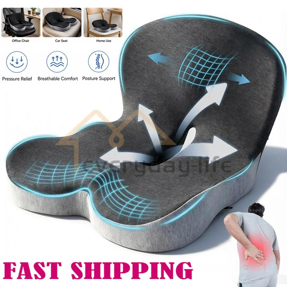 Memory Foam Office Chair Cushion L-Shaped Integrated Seat Cushion Lumbar Support