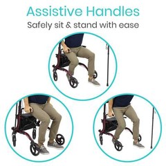Vive Lightweight Upright Walker. Mobility Aids Upwalker Low Cost! W/✅Warranty