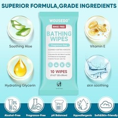 Adult Bathing Wipes 100 Count Extra Thick 8×12 Inch Disposable Body Cleansing