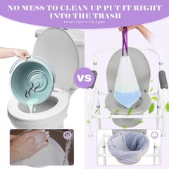 Commode Liners for Bedside Commode, Portable Toilet, Bed Pan, 100 Count Lavender