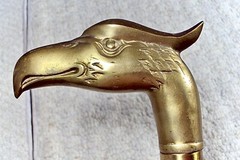 Vintage Eagle Brass Wood Walking Stick Cane FREE SHIP