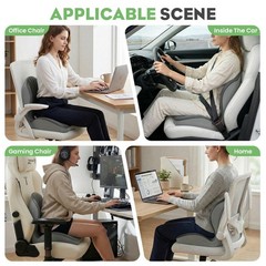 Memory Foam Seat Cushion with Back Support Orthopedic Tailbone Pain Relief Cush