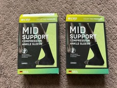 CEP Mid Support Compression Ankle Sleeve Unisex Black/Grey Size IV