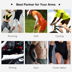 Compression Arm Sleeves Sports Gym Arthritis Lymphedema UV Protection Men Women
