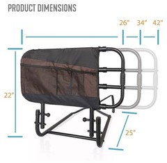 Stander EZ Adjust Bed Rail, Adjustable Senior Bedrail and Safety Assist Railing