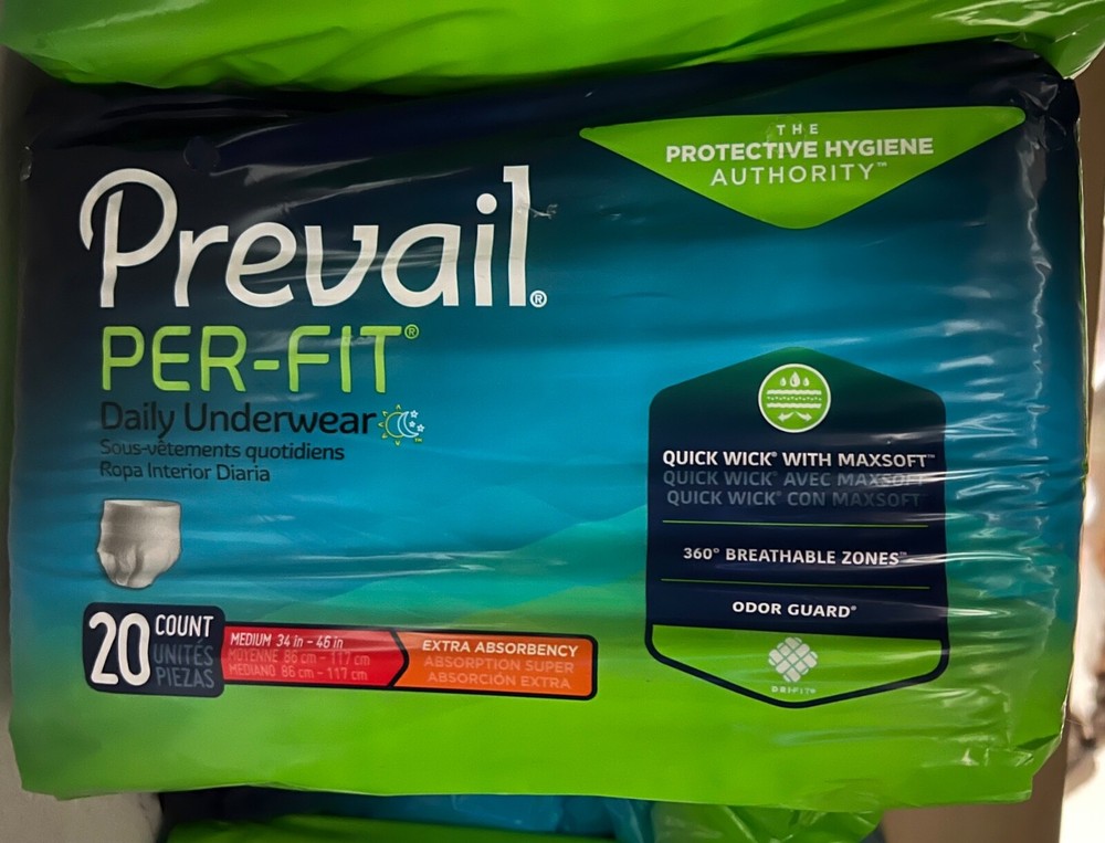 Prevail Per-Fit Unisex Incontinence Underwear – Medium Size, Bag of 20 (PF-512)