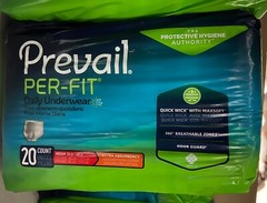 Prevail Per-Fit Unisex Incontinence Underwear – Medium Size, Bag of 20 (PF-512)