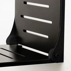 Silhouette Folding Wall Mount Shower Bench Seat in Black Seat with Matte Black F