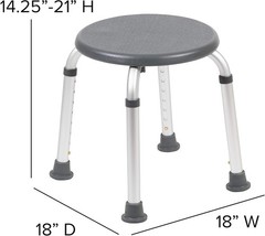 Hercules Series Aluminum Bath and Shower Chair with Adjustable Height, Anti-Slip