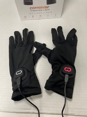Copper Compression CopperVibe Vibration Heat Therapy Gloves Black (1 Pair)