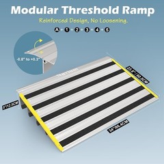 5″ Door Threshold Ramp for Wheelchairs Adjustable Aluminum Entry Ramp 880