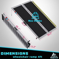 2-10ft Aluminum Multi-Folding Wheelchair Scooter Mobility Ramp Portable Non-Slip