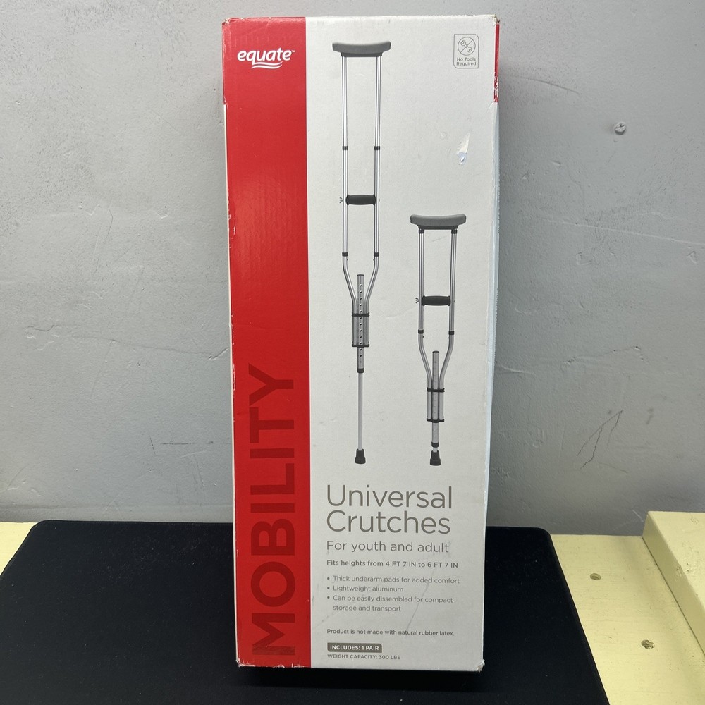 Equate Universal Crutches for Youth & Adult – Adjustable – IN BOX