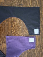 Purple and Black Adult Bib, Handmade , 35 1/2” by 21 ½”, reversible