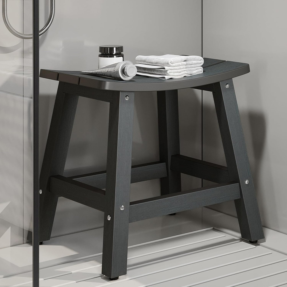 Poly Lumber Shower Bench, Shower Stool, Water Resistant & Non Slip Design Shower