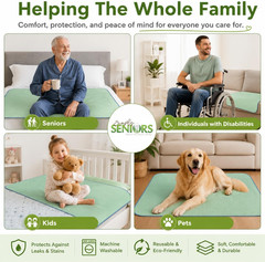 Bed Pads Washable Waterproof 34″X36″- Pack of 4 Incontinence Bed Pads & Washable
