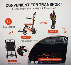 Garvee Lightweight Folding Wheelchair Portable Transport Chair