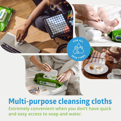 Fitright Aloe Personal Cleansing Cloth Wipes, Scented, Pack of 48, 8 X 10 Inch A