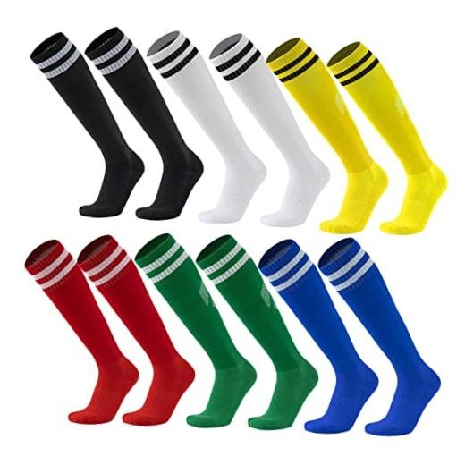 6 Pairs Soccer Socks Color Stretchy Compression One Size 6pairs-multicolor