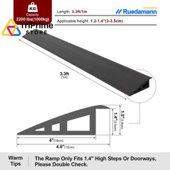 Ruedamann 3.3 Ft Threshold Transition Strip, 1 1/5″~1 2/5″ Rise FT, Black