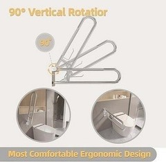 Bmoytu 30″ Fold Down Toilet Grab Bar Knurled Anti-Slip Brushed #R04