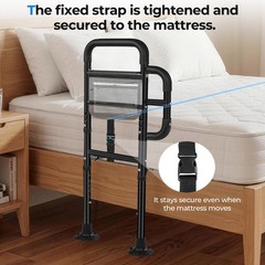 Adjustable Bed Rails for Seniors – 400 LBS Safety Assist Handle, Ergonomic Grip,