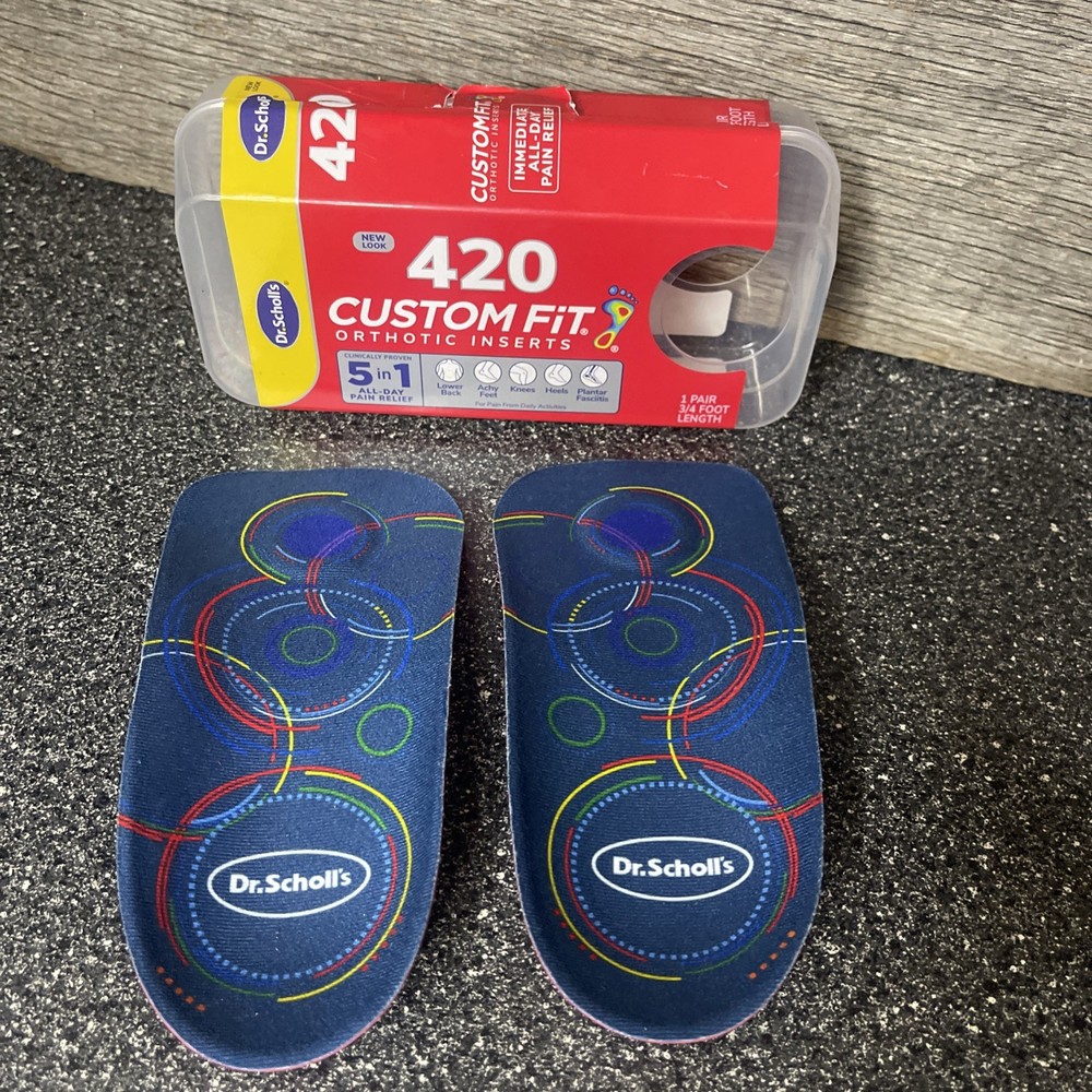 Dr. Scholl’s 420 Custom Fit Orthotic Inserts. 3/4” Length. NEW.