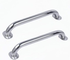 Pair Marine Boat Grab Handle Hand Rail with Flange & Stud – 12″ Long Stainless