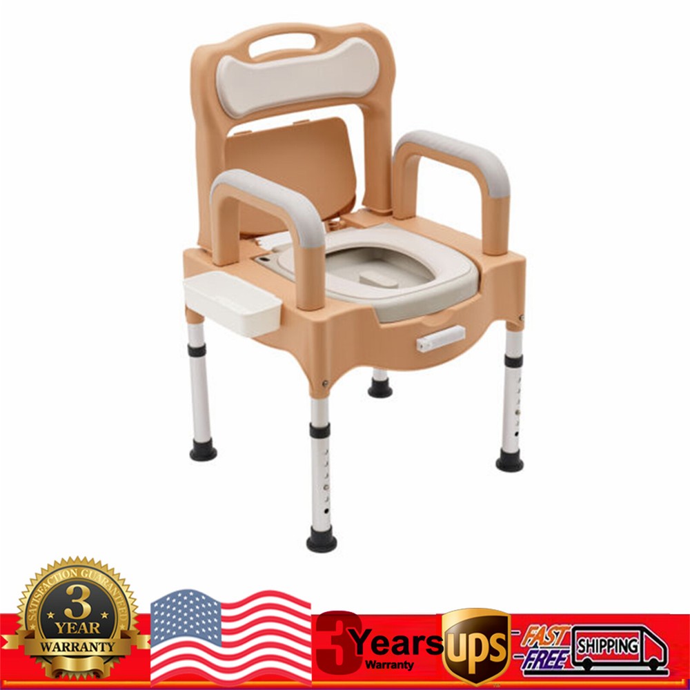 Height Adjustable Bath Seat Bedside Commode Toilet Chair Heavy Duty Adult Senior