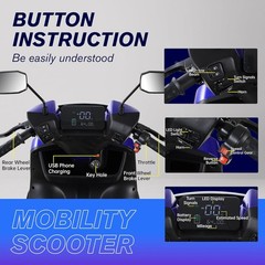 1000W Heavy Duty 4 Wheel Mobility Scooters for Seniors 40 Miles 500 lb Capacity