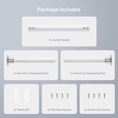 WanDwel Universal RV Screen Door Cross Bar 21.5-32 inch adjustable, White
