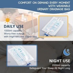 Silicone Wearable Urinal Bag Catheter Portable External Collector for women/ men