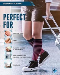 3 Pairs Plus Size 3X-Large Stripes (Pink/Cobalt Blue/Grey) – 3 Pairs