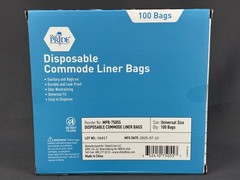Med Pride Disposable Bedside Commode Liner Bags [Pack of 100] (18H)